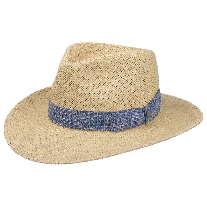 Lightweight straw cap for men with a practical and comfortable design for warm weather -Breezy Beach Panama Straw Hat