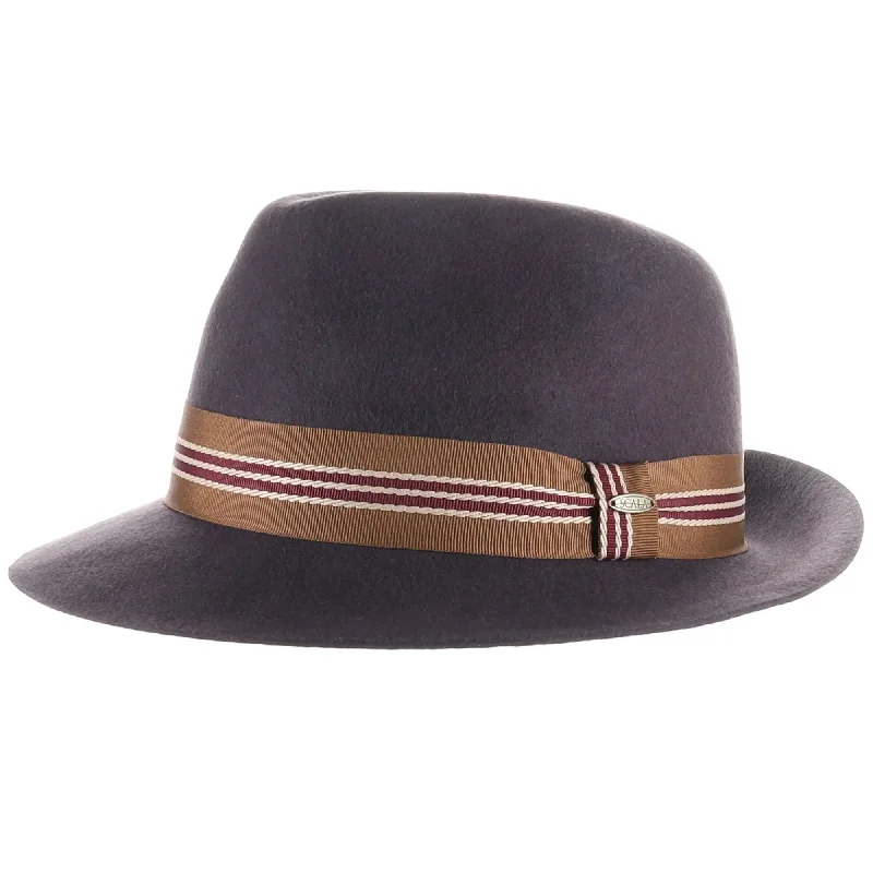 Luxury wool felt hat for refined taste -Scala Classico Crushable Wool Felt Trilby Hat