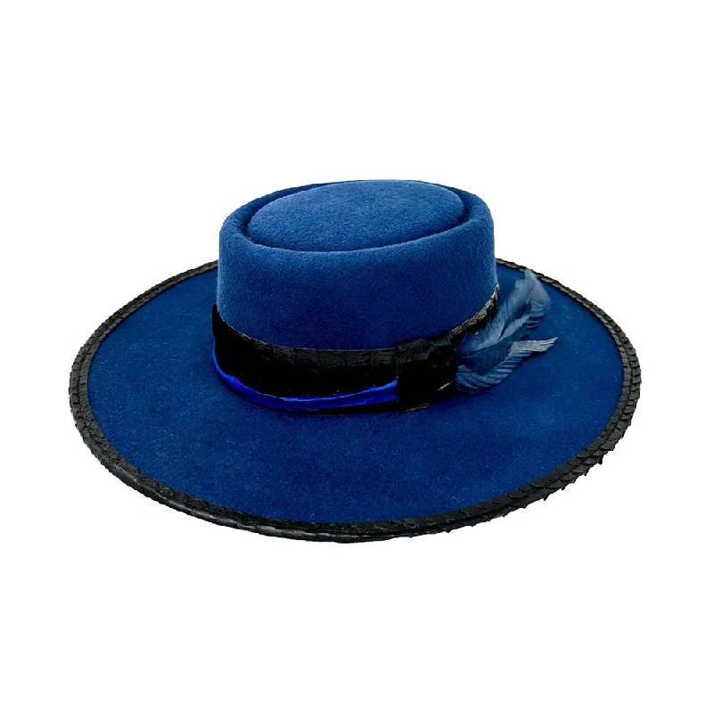 Luxury felt hat with premium wool quality -Royal Blue Bolero