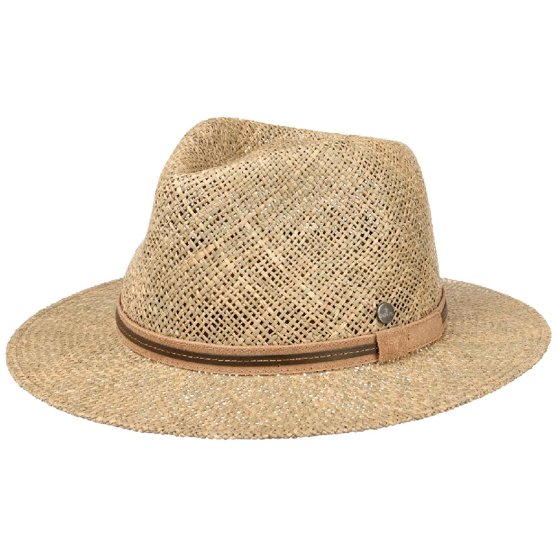 Cute straw hat for women with bow detail and soft, summery look -Seaside Serenade Straw Hat