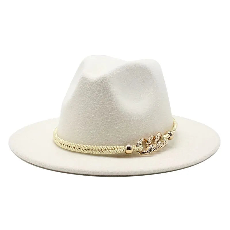 Luxury felt hat with fine wool blend -Golden Cord Felt Fedora Hat