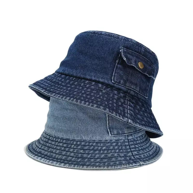 Star Shaped Bucket Hat for Charm -Dinant Blue Denim Bucket Hat