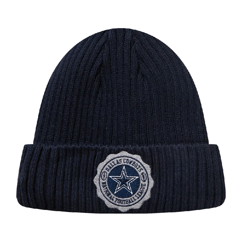 Soft cotton cap for all-day wear ease -NFL DALLAS COWBOYS CREST EMBLEM BEANIE (MIDNIGHT NAVY)