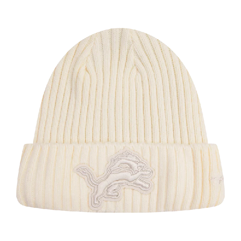 Mesh dad cap for ventilated hot days -NFL DETROIT LIONS NEUTRAL BEANIE (EGGSHELL)