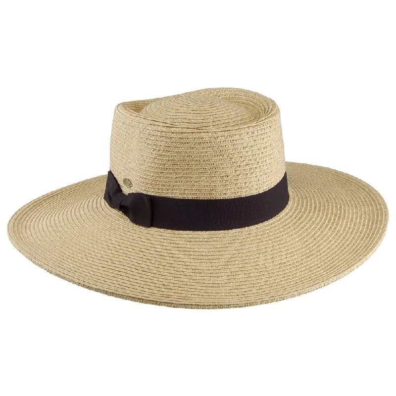 Simple straw hat for men with casual fit for beach and outdoor activities -Scala Hats Big Brim Toyo Straw Sun Hat - Natural