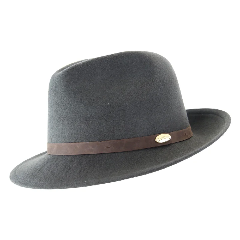 Rugged wool felt hat for harsh conditions -Melbourne Hats Trilby Rustic - Dark Grey