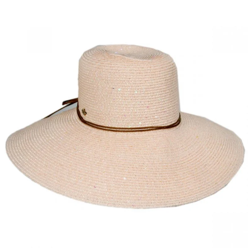 Timeless straw hat for women with delicate pattern and feminine design -Waverly Sequin Toyo Straw Blend Swinger Sun Hat