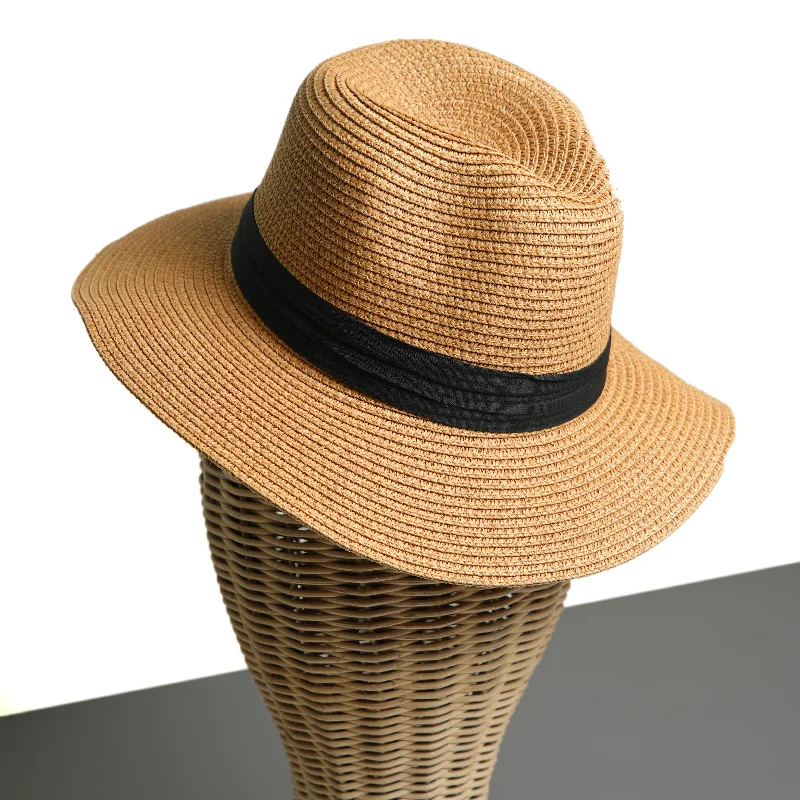 Handmade straw beach hat for women with natural, breathable material -Chokore Summer Straw Hat (Light Brown)