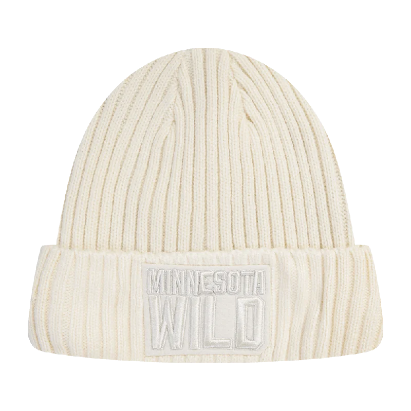 Graphic dad cap for quirky personality shine -NHL MINNESOTA WILD NEUTRAL BEANIE (EGGSHELL)