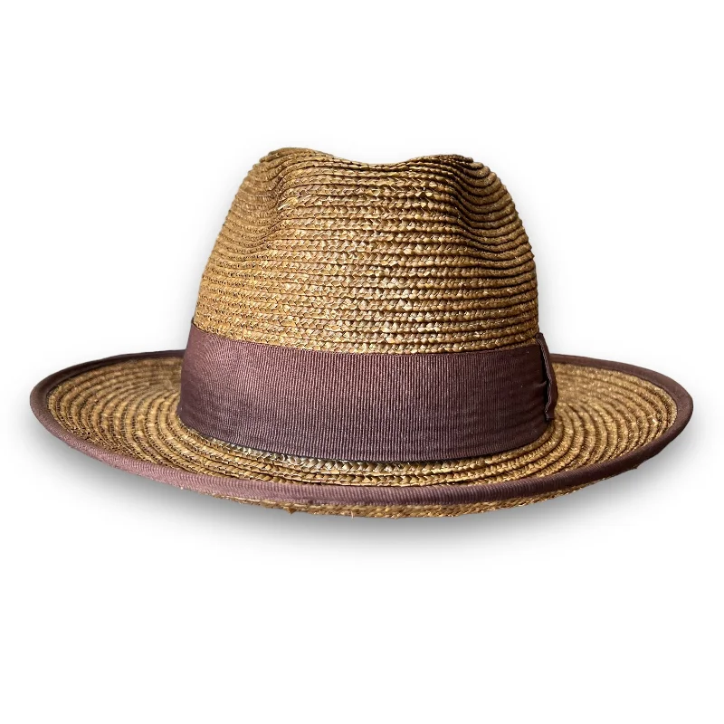 Trendy straw fedora hat for women with modern design and soft fabric -THE FLAMEKEEPERS HAT CLUB SUGAR RAY BRONZE