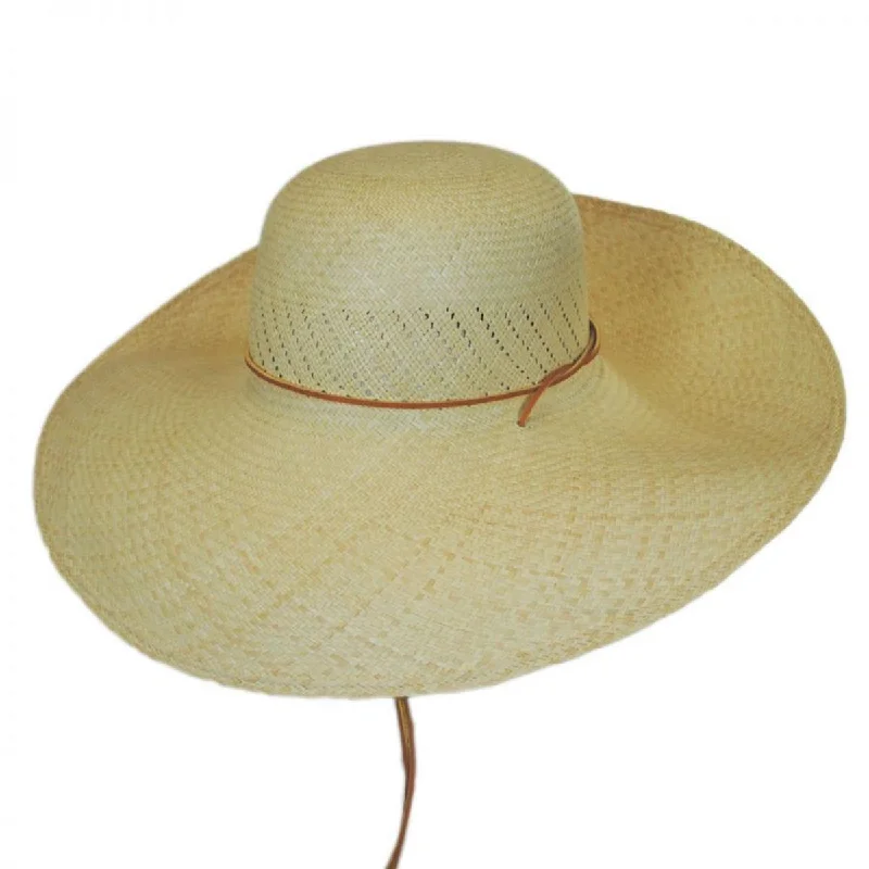 Stylish straw cap for men with woven texture and modern design -Panama Straw Wide Brim Hat