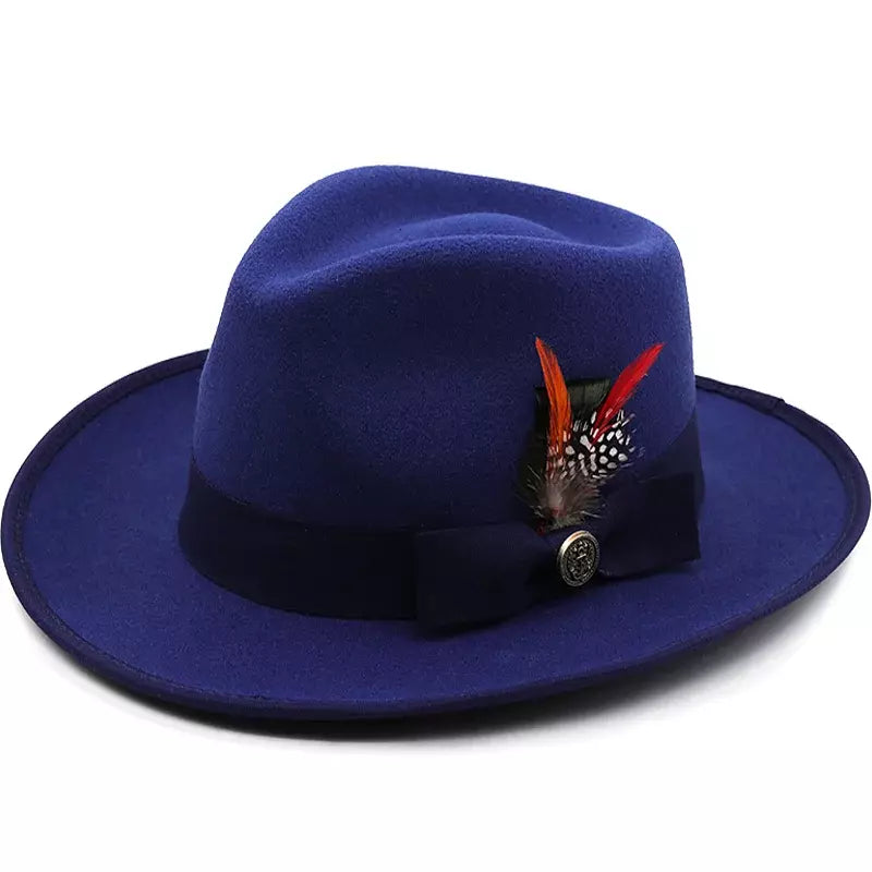 Designer felt hat with premium craftsmanship -Lubeck Feathers Wool Fedora Hat