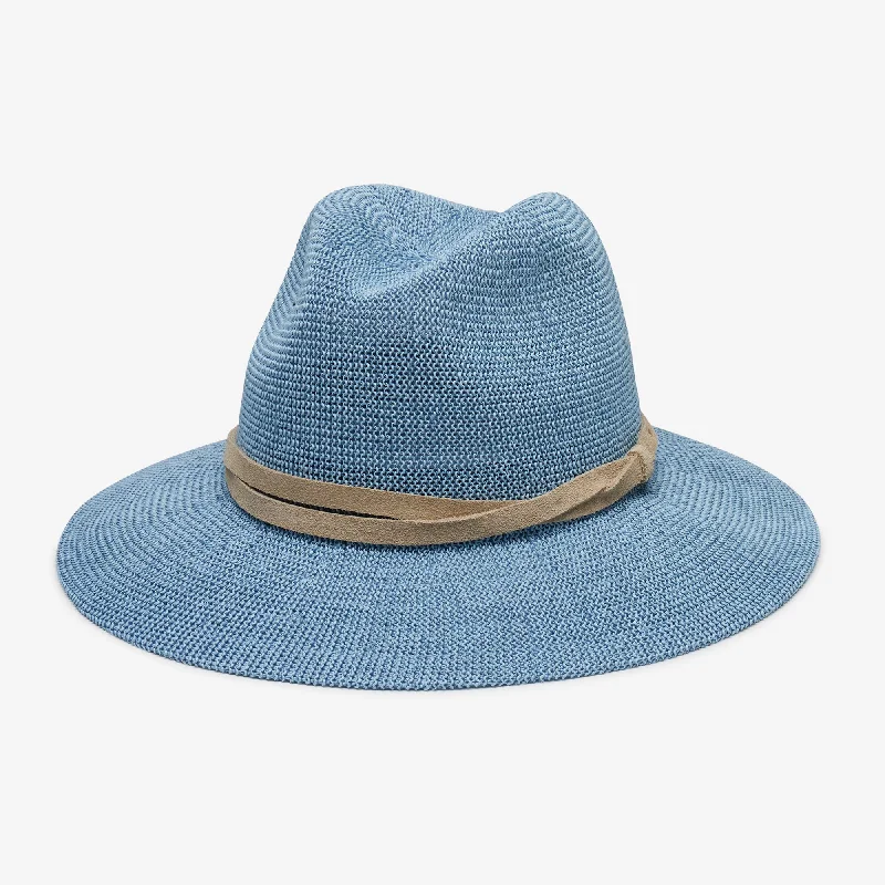 Natural straw hat for men with subtle design and summer-ready appeal -Sedona in Light Blue