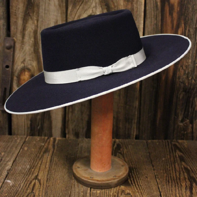 Elegant felt hat with velvet ribbon accent -6X Camden Fur Felt Hat