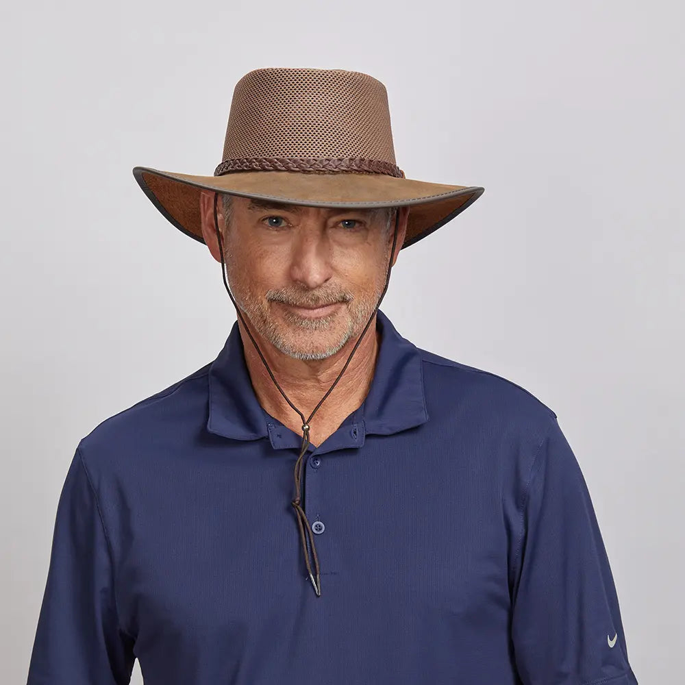 Versatile straw hat for men with narrow brim for casual and formal occasions -Breeze | Mens Wide Brim Sun Hat