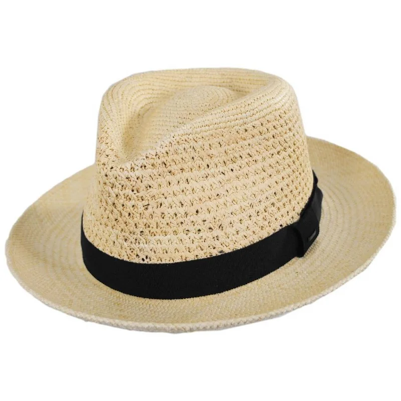 Lightweight wool felt hat for summer wear -Racer Panama Straw Fedora Hat