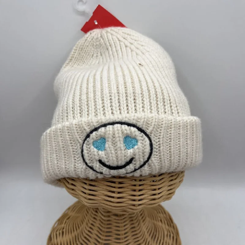 Adjustable Baseball Cap for Fit -Size OS: Nordstrom White Black/Blue Heart Eyes Smiley Face Knitted Winter Hat