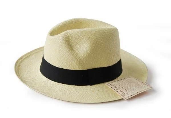 Durable felt hat for rugged outdoor wear -Genuine Classic Fedora Panama Hat Handwoven In Ecuador - White