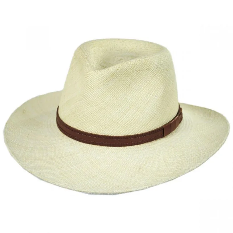 Cute straw hat for women with bow detail and soft, summery look -Vancouver Panama Straw Outback Hat