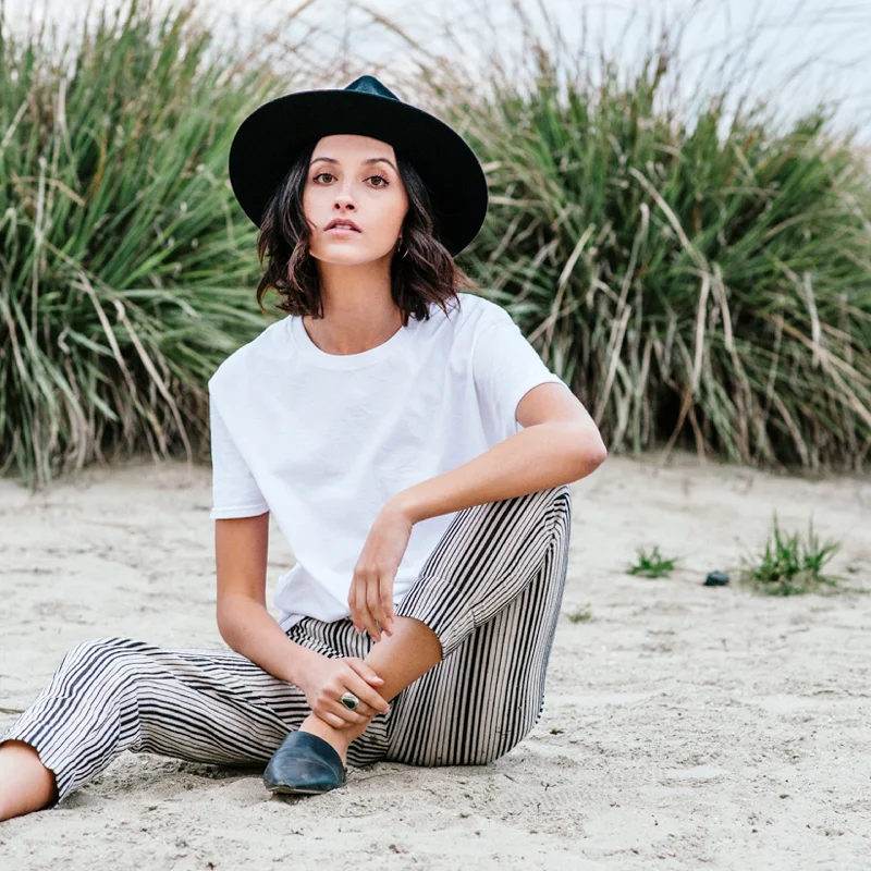 Handmade felt hat with unique artistic flair -Dylan Fedora - Black