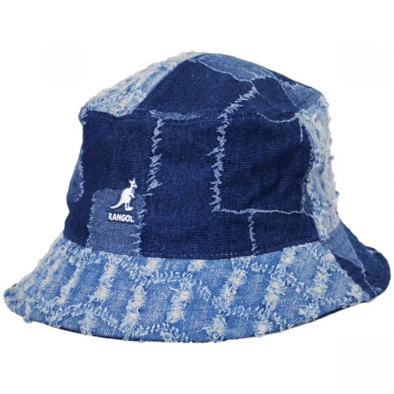 Appliquéd Bucket Hat for Creativity -Patchwork Mashup Denim Cotton Bucket Hat