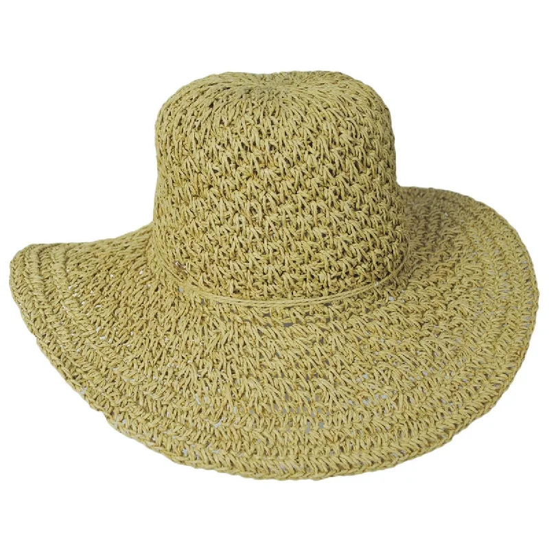 Fun and colorful straw hat for kids with playful designs for sunny days -Soleil Crochet Toyo Straw Swinger Sun Hat