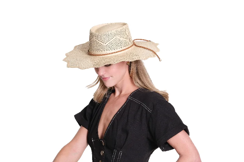 Vintage straw hat for women with delicate weave and traditional feel -Izzi