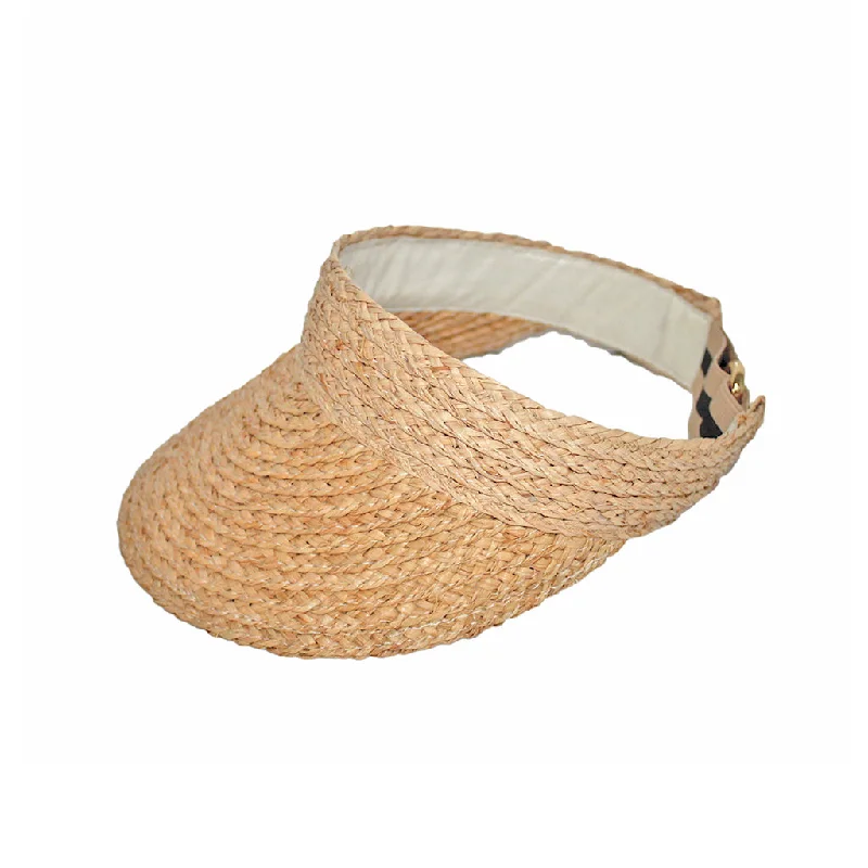 Elegant straw fascinator hat for women with delicate decoration for formal occasions -Noosa Raffia Visor