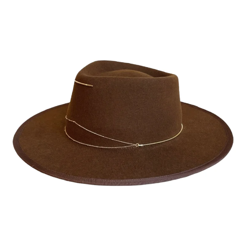 Casual felt hat for laid-back fashion days -Anna - Whiskey