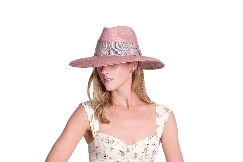 Classic straw hat for women with wide brim for sun protection -Amelie