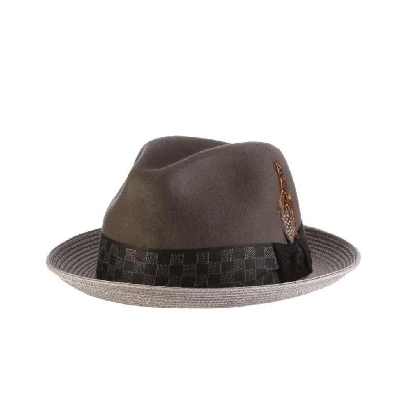 Classic wool felt hat for cold winter days -Stacy Adams Delta Wool Felt & Paper Braid Trilby Hat