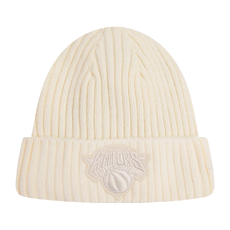 Retro cap with faded wash finish -NBA NEW YORK KNICKS NEUTRAL BEANIE (EGGSHELL)