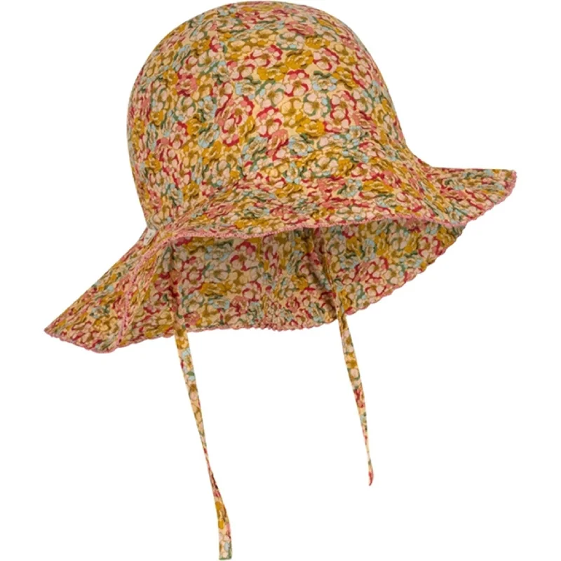 Casual straw cap for women with minimalist design and chic, effortless style -Konges Sløjd Elin Frill Sun Hat Rosier Coloré