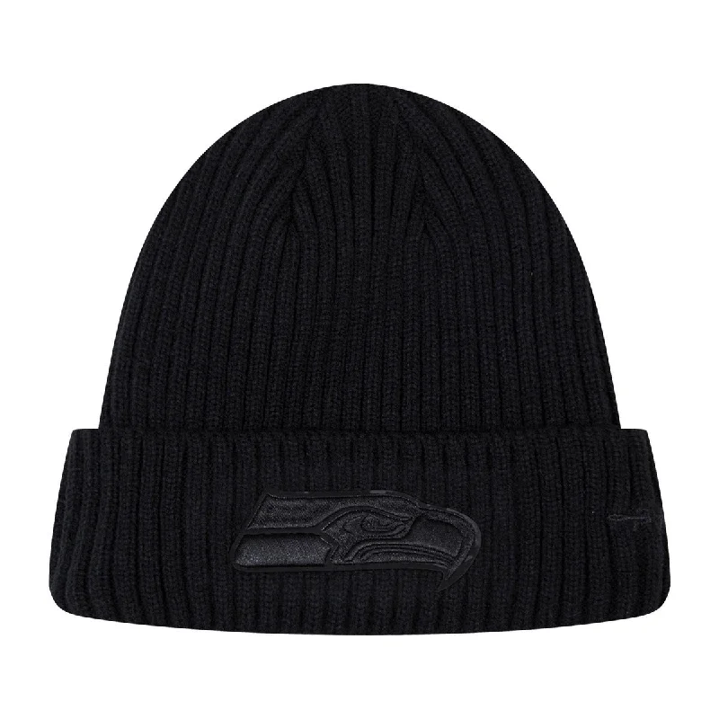 Bright neon cap for bold visibility needs -NFL SEATTLE SEAHAWKS UNISEX CLASSIC 3BK BEANIE (TRIPLE BLACK)