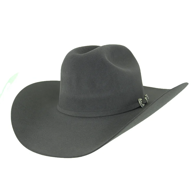 Warm felt hat for frosty winter mornings -Stetson 6X Skyline Cowboy - Granite