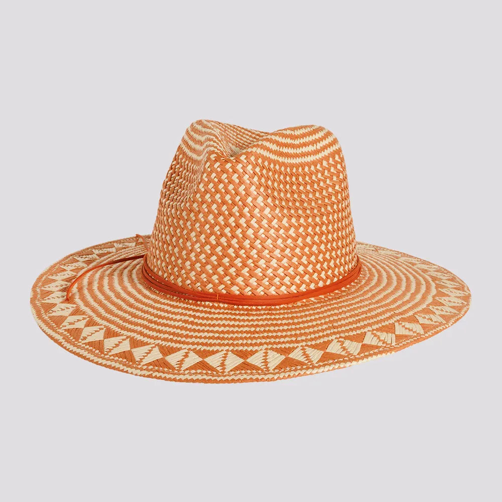 Classic straw sun hat for women with wide brim and stylish accent -Eppie | Womens Two Tone Toyo Straw Sun Hat