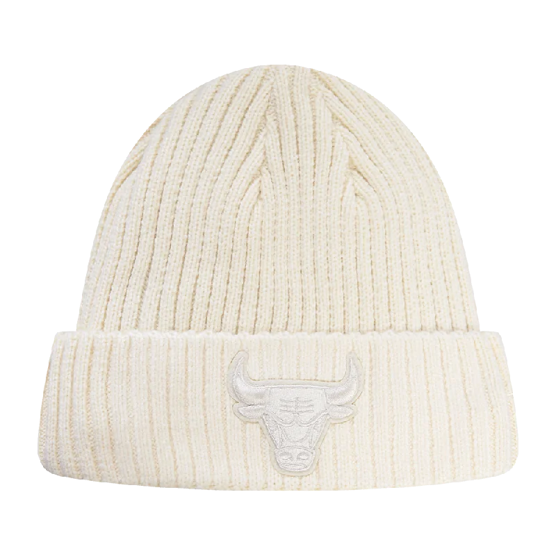 Minimal snapback cap for clean urban style -NBA CHICAGO BULLS NEUTRAL BEANIE (EGGSHELL)