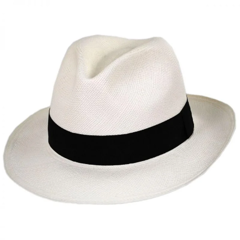 Bold felt hat with vibrant color pops -Puerto Cayo Panama Straw Fedora Hat