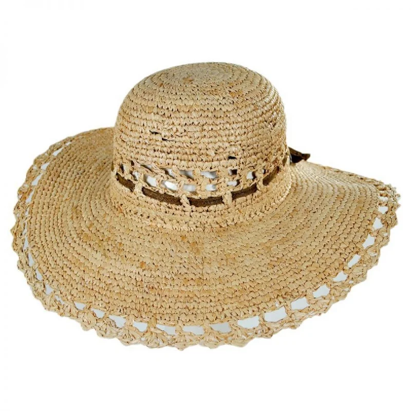 Stylish straw sun hat for women with colorful accents for a fun summer vibe -Amy Raffia Straw Sun Hat