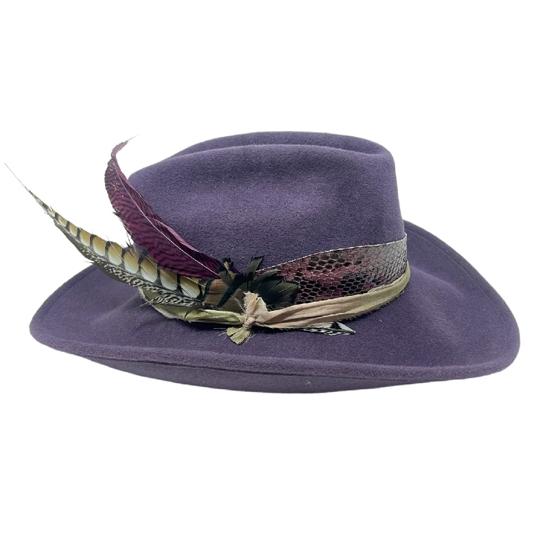 Bold felt hat with vibrant color pops -Le Twat - Plum