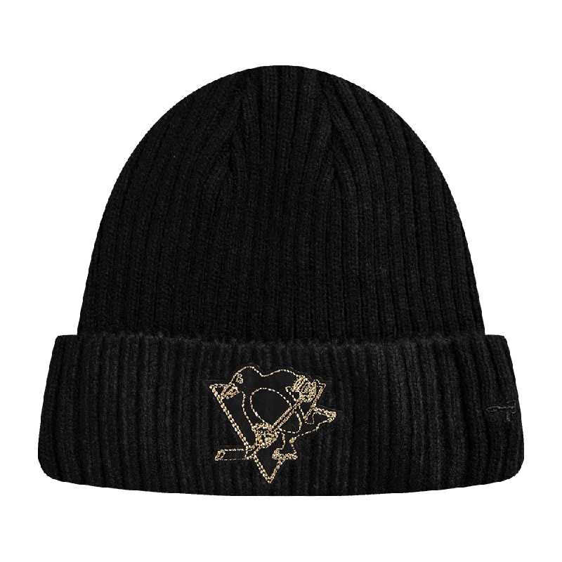 Bright red cap for standout team spirit -NHL PITTSBURGH PENGUINS BLACK & GOLD BEANIE (BLACK)