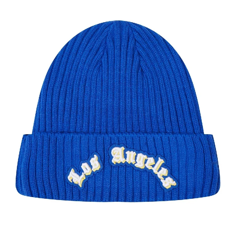 Durable canvas cap for rugged outdoor use -NFL LOS ANGELES RAMS OLD ENGLISH UNISEX BEANIE (ROYAL BLUE)