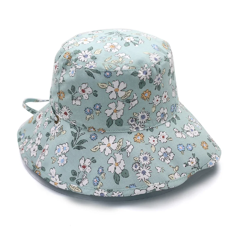 Canvas Bucket Hat for Outdoor -Robin Bucket Hat - Flower