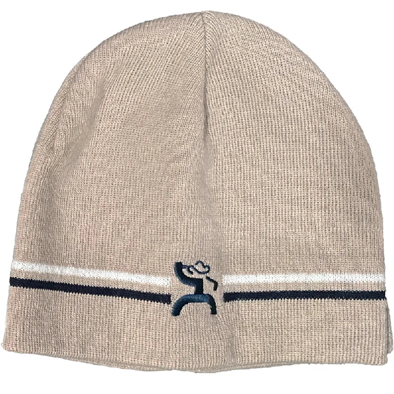 Fitted snapback cap for modern tight fit -"Hooey Golf Beanie" Tan w/Black & White Logo