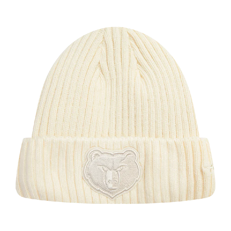 Designer dad cap for upscale casual flair -NBA MEMPHIS GRIZZLIES NEUTRAL BEANIE (EGGSHELL)