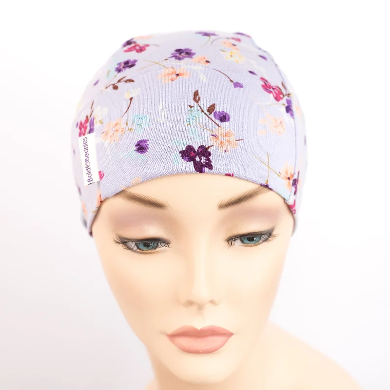 Graphic dad cap for quirky personality shine -Helen Hair Loss Beanies Hat in Lilac