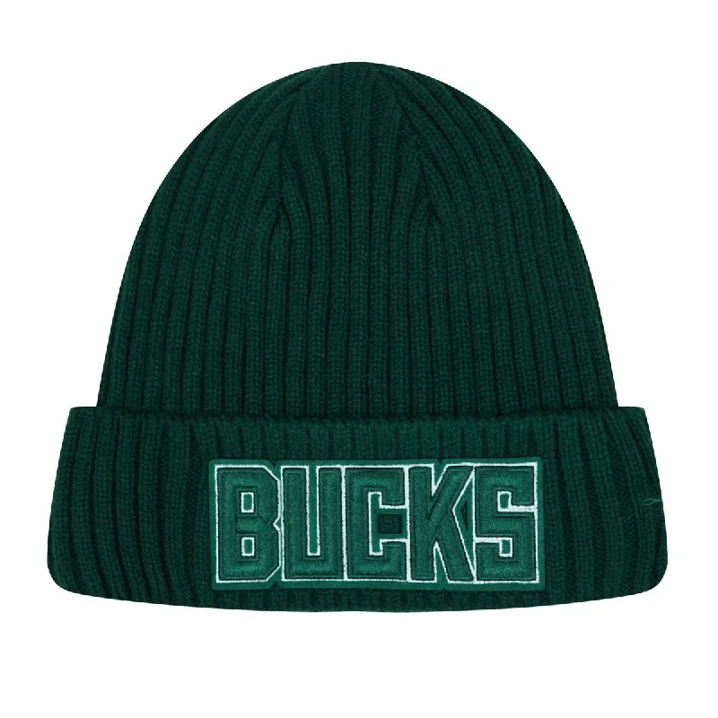 Soft cap for sensitive scalp comfort -NBA MILWAUKEE BUCKS CORE UNISEX CLASSIC BEANIE (FOREST GREEN)