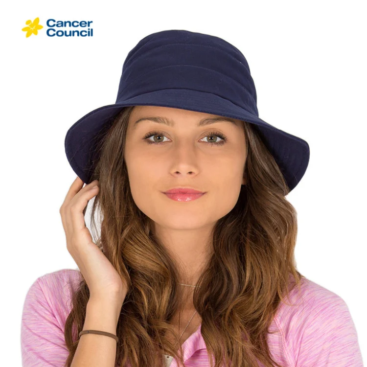 Printed Bucket Hat with Patterns -Cancer Council Golf Bucket - Navy