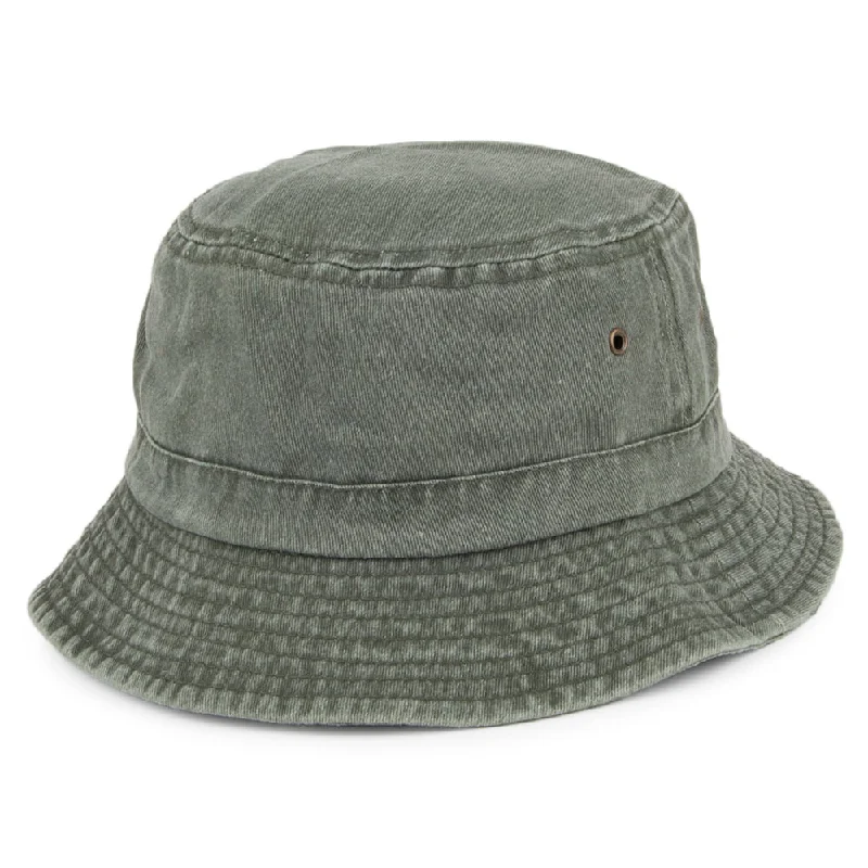 Solid Color Bucket Hat for Simple -Packable Cotton Bucket Hat - Olive