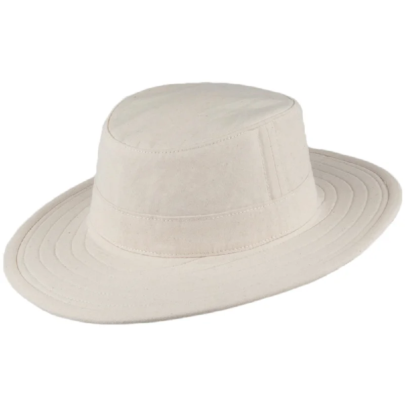 Vintage straw hat for women with delicate weave and traditional feel -Jaxon & James Cotton Canvas Packable Sun Hat - Ivory